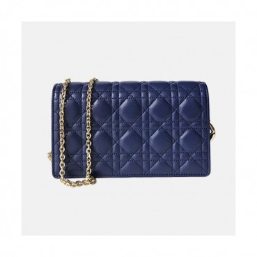 Dior 2019 Chain Shoulder Cross Bag,22CM - 디올 2019 여성용 체인 숄더 크로스백  DIOB0419,22CM,블루