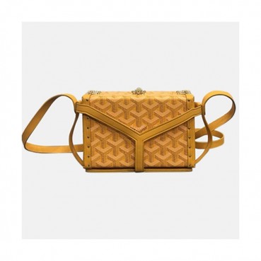 [매장판]Goyard 2019 PVC & Leather Shoulder Cross Bag,16.5cm - 고야드 2019 PVC & 레더 여성용 숄더 크로스백,GYB0193,16.5cm,옐로우