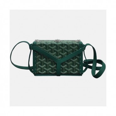 Goyard 2019 PVC & Leather Shoulder Cross Bag,16.5cm - 고야드 2019 PVC & 레더 여성용 숄더 크로스백,GYB0192,16.5cm,그린