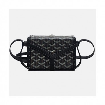 Goyard 2019 PVC & Leather Shoulder Cross Bag,16.5cm - 고야드 2019 PVC & 레더 여성용 숄더 크로스백,GYB0190,16.5cm,블랙