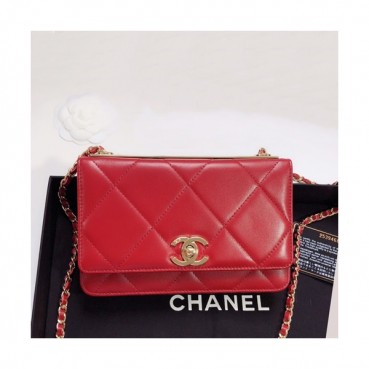 Chanel 2019 WOC Chain Cross Bag,19CM - 샤넬 2019 WOC 체인 크로스백,CHAB1084,19CM,레드