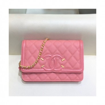 Chanel 2019 WOC Chain Cross Bag,19CM - 샤넬 2019 WOC 체인 크로스백,CHAB1181,19CM,핑크