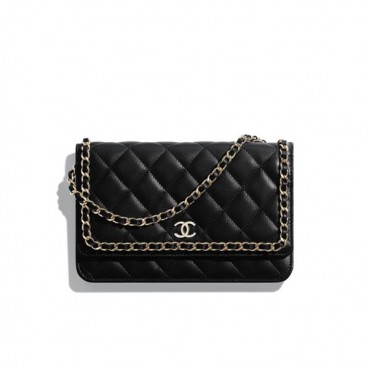 Chanel 2019 WOC Chain Cross Bag,19CM - 샤넬 2019 WOC 체인 크로스백,CHAB1168,19CM,블랙