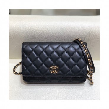 Chanel 2019 WOC Chain Cross Bag,19CM - 샤넬 2019 WOC 체인 크로스백,CHAB1166,19CM,블랙