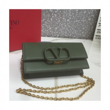 Valentino 2019 Leather Vsling Shoudler Cross Bag,18.5CM - 발렌티노 2019 레더 브이슬링 숄더 크로스백,VTB0795,18.5CM,그린