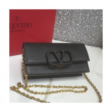 Valentino 2019 Leather Vsling Shoudler Cross Bag,18.5CM - 발렌티노 2019 레더 브이슬링 숄더 크로스백,VTB0794,18.5CM,블랙