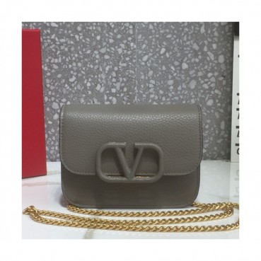 Valentino 2019 Leather Vsling Shoudler Cross Bag,16CM - 발렌티노 2019 레더 브이슬링 숄더 크로스백,VTB0792,16CM,그레이