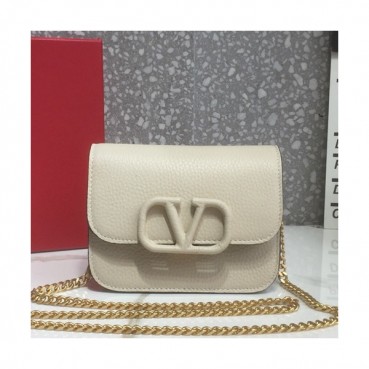 Valentino 2019 Leather Vsling Shoudler Cross Bag,16CM - 발렌티노 2019 레더 브이슬링 숄더 크로스백,VTB0790,16CM,아이보리