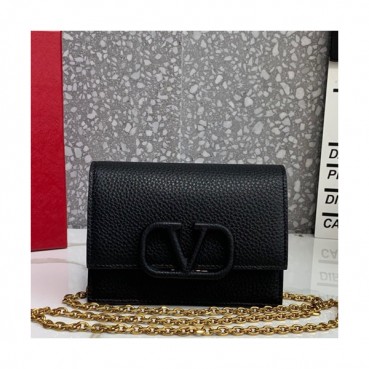 Valentino 2019 Leather Vsling Shoudler Cross Bag,16CM - 발렌티노 2019 레더 브이슬링 숄더 크로스백,VTB0789,16CM,블랙
