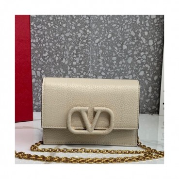 Valentino 2019 Leather Vsling Shoudler Cross Bag,16CM - 발렌티노 2019 레더 브이슬링 숄더 크로스백,VTB0788,16CM,아이보리