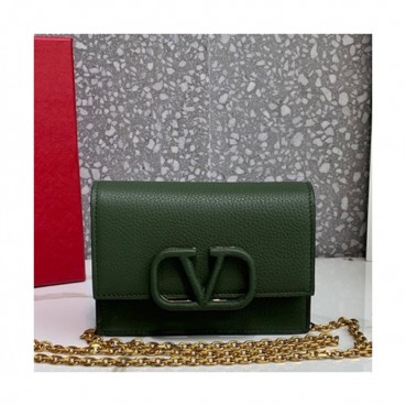 Valentino 2019 Leather Vsling Shoudler Cross Bag,16CM - 발렌티노 2019 레더 브이슬링 숄더 크로스백,VTB0787,16CM,그린