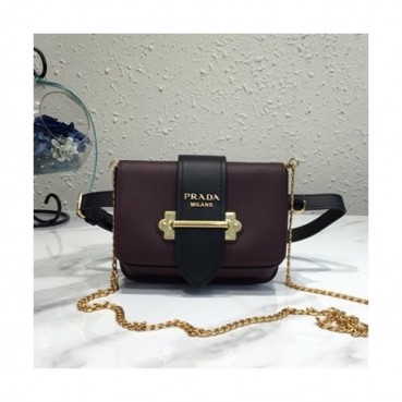 Prada 2019 Cahier Leather Hip Sack / Clutch Bag / Shoulder Cross Bag,18cm - 프라다 2019 카이에 여성용 레더 힙색 / 클러치백 / 숄더 크로스백 ,1BL004