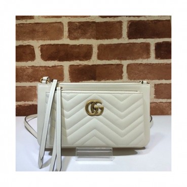 Gucci 2019 Marmont Matlase Clutch Bag / Shoulder Cross Bag ,25CM - 구찌 2019 마몬트 마틀라세 여성용 클러치백 / 숄더 크로스백,453878,GUB0729,25cm,화이트