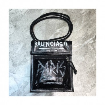 Balenciaga 2019 Leather Shoulder Cross Bag,19CM - 발렌시아가 2019 남여공용 레더 숄더 크로스백,BGB0382,19CM,블랙