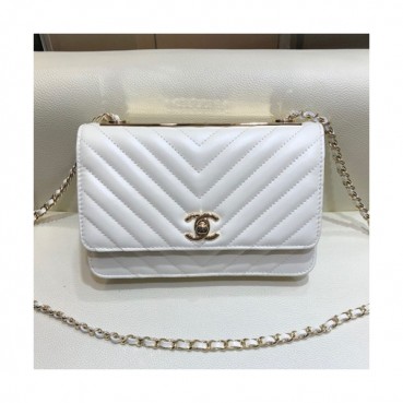 Chanel 2019 WOC Chain Cross Bag,19CM - 샤넬 2019 WOC 체인 크로스백,CHAB1069,19CM,화이트