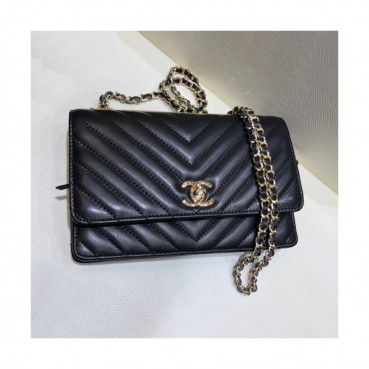 Chanel 2019 WOC Chain Cross Bag,19CM - 샤넬 2019 WOC 체인 크로스백,CHAB1067,19CM,블랙