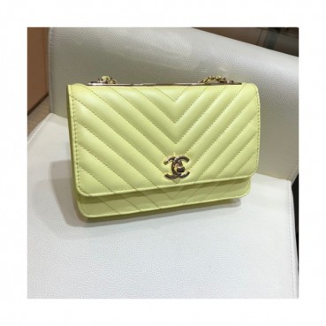 Chanel 2019 WOC Chain Cross Bag,19CM - 샤넬 2019 WOC 체인 크로스백,CHAB1065,19CM,옐로우