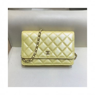 Chanel 2019 WOC Chain Cross Bag,19CM - 샤넬 2019 WOC 체인 크로스백,CHAB1057,19CM,옐로우