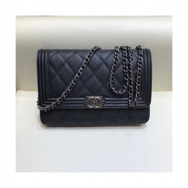 Chanel 2019 WOC Chain Cross Bag,19CM - 샤넬 2019 WOC 체인 크로스백,CHAB1022,19CM,블랙