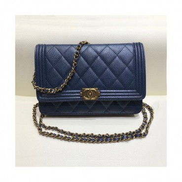 Chanel 2019 WOC Chain Cross Bag,19CM - 샤넬 2019 WOC 체인 크로스백,CHAB1019,19CM,네이비