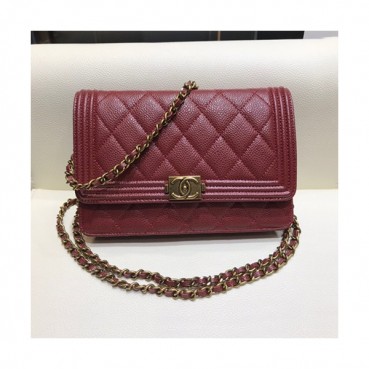 Chanel 2019 WOC Chain Cross Bag,19CM - 샤넬 2019 WOC 체인 크로스백,CHAB1018,19CM,와인