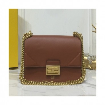 Fendi 2019 Kan U Leather Small Chain Shoudler Cross Bag,19CM - 펜디 2019 캔 유 레더 스몰 체인 숄더 크로스백,VTB0751,19CM,브라운