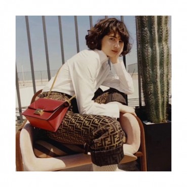 Fendi 2019 Kan U Leather Small Chain Shoudler Cross Bag,19CM - 펜디 2019 캔 유 레더 스몰 체인 숄더 크로스백,VTB0749,19CM,레드