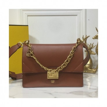 Fendi 2019 Kan U Leather Shoudler Cross Bag,25CM - 펜디 2019 캔 유 레더 숄더 크로스백,VTB0745,25CM,브라운