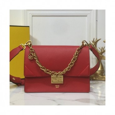 Fendi 2019 Kan U Leather Shoudler Cross Bag,25CM - 펜디 2019 캔 유 레더 숄더 크로스백,VTB0743,25CM,레드