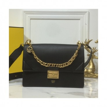 Fendi 2019 Kan U Leather Shoudler Cross Bag,25CM - 펜디 2019 캔 유 레더 숄더 크로스백,VTB0742,25CM,블랙
