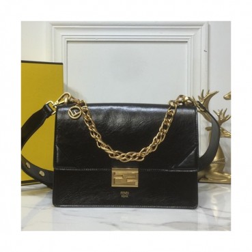 Fendi 2019 Kan U Leather Shoudler Cross Bag,25CM - 펜디 2019 캔 유 레더 숄더 크로스백,VTB0741,25CM,블랙