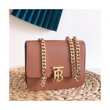 Burberry 2019 Ladies TB Leather Chain Cross Bag , 17cm - 버버리 2019 TB 레더 여성용 체인 크로스백,BURB0338,17cm,브라운