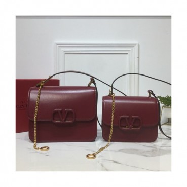 Valentino 2019 Leather Garavani Vsling Shoudler Cross Bag,18/22CM - 발렌티노 2019 레더 가라바니 브이슬링 숄더 크로스백,VTB0735,18/22CM,와인