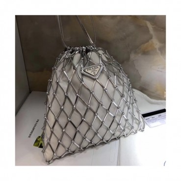 Prada 2019 Mesh Satin Leather Tote Shoulder Cross Bag,25cm - 프라다 2019 여성용 매쉬 새틴 레더 토트 숄더 크로스백 ,1BC075