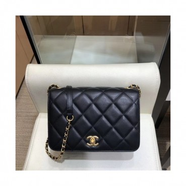 Chanel 2019 Leather Women Chain Shoulder Cross Bag,20CM - 샤넬 2019 레더 여성용 체인 숄더 크로스백,CHAB0946,20CM,블랙