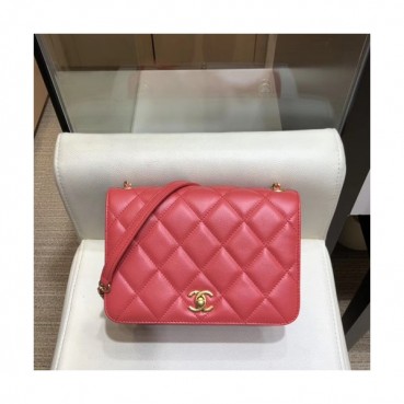 Chanel 2019 Leather Women Chain Shoulder Cross Bag,20CM - 샤넬 2019 레더 여성용 체인 숄더 크로스백,CHAB0945,20CM,레드