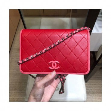 Chanel 2019 WOC Chain Cross Bag,19CM - 샤넬 2019 WOC 체인 크로스백,CHAB0879,19CM,레드