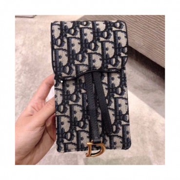 Dior 2019 Oblique Chain Shoulder Cross Bag / Phone Bag,18CM - 디올 2019 오블리크 여성용 체인 숄더 크로스백 / 폰 백  DIOB0369,18CM,블랙