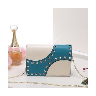 Valentino 2019  Leather Chain Shoudler Cross Bag,16.5CM - 발렌티노 2019 레더 체인 숄더 크로스백,VTB0718,16.5CM,블루