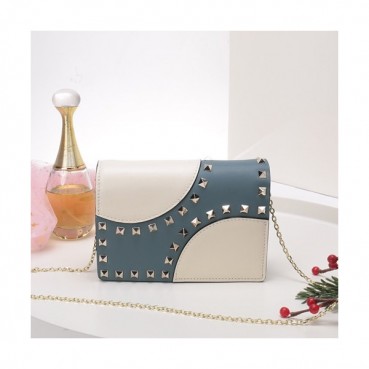 Valentino 2019  Leather Chain Shoudler Cross Bag,16.5CM - 발렌티노 2019 레더 체인 숄더 크로스백,VTB0717,16.5CM,블루