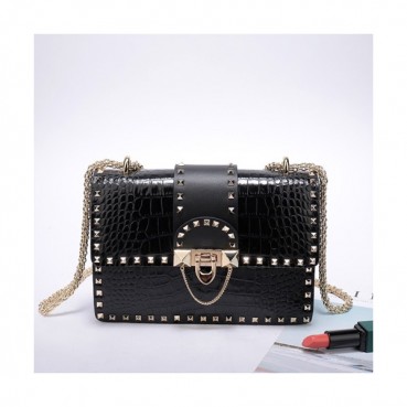 Valentino 2019  Leather Shoudler Cross Bag,21CM - 발렌티노 2019 레더 숄더 크로스백,VTB0709,21CM,블랙