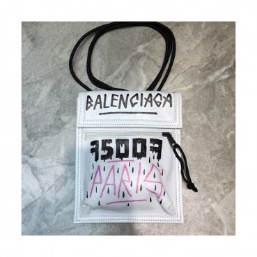 Balenciaga 2019 Leather Shoulder Cross Bag,19CM - 발렌시아가 2019 남여공용 레더 숄더 크로스백,BGB0367,19CM,화이트