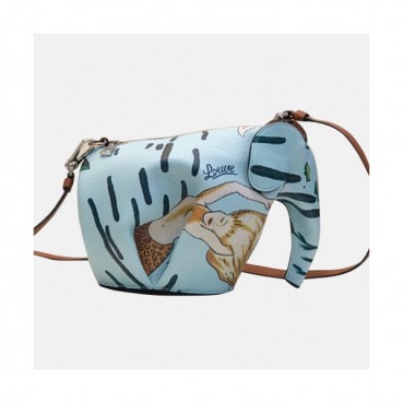 Loewe Elephant Mini Cross Bag,20CM - 로에베 엘리펀트 미니 크로스백 ,LOEB0019 ,20CM, 블루
