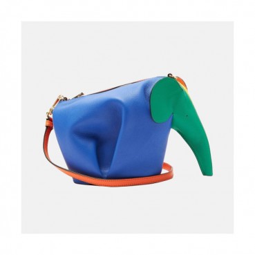 Loewe Elephant Mini Cross Bag - 로에베 엘리펀트 미니 크로스백 ,LOEB0016 , 블루+레드