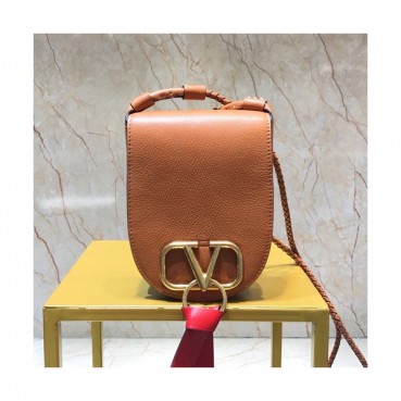 Valentino 2019 Garavani V-ring Leather Mini Shoudler Cross Bag,17CM 
