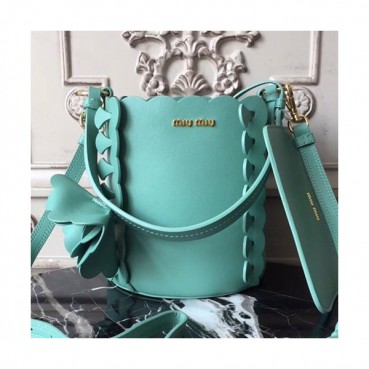 MiuMiu 2019 Bucket Shoulder Cross Bag,18cm - 미우미우 2019 버킷 숄더 크로스백,5BE012, MIUB0349 , 18cm,민트