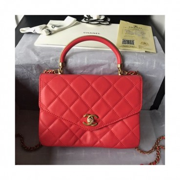 Chanel 2019 Leather Chain Shoulder Cross Bag  ,19CM - 샤넬 2019 레더 체인 숄더 크로스백 CHAB0739,19CM,레드