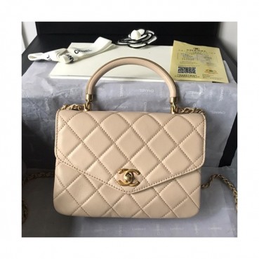 Chanel 2019 Leather Chain Shoulder Cross Bag  ,19CM - 샤넬 2019 레더 체인 숄더 크로스백 CHAB0738,19CM,베이지