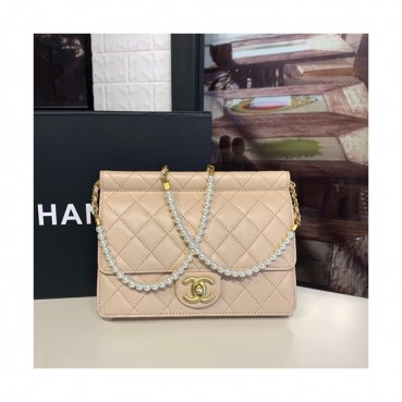 Chanel 2019 Pearl Shoulder Cross Bag  ,21CM - 샤넬 2019 진주 숄더 크로스백 CHAB0724,21CM,베이지