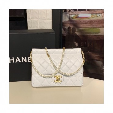 Chanel 2019 Pearl Shoulder Cross Bag  ,21CM - 샤넬 2019 진주 숄더 크로스백 CHAB0723,21CM,화이트